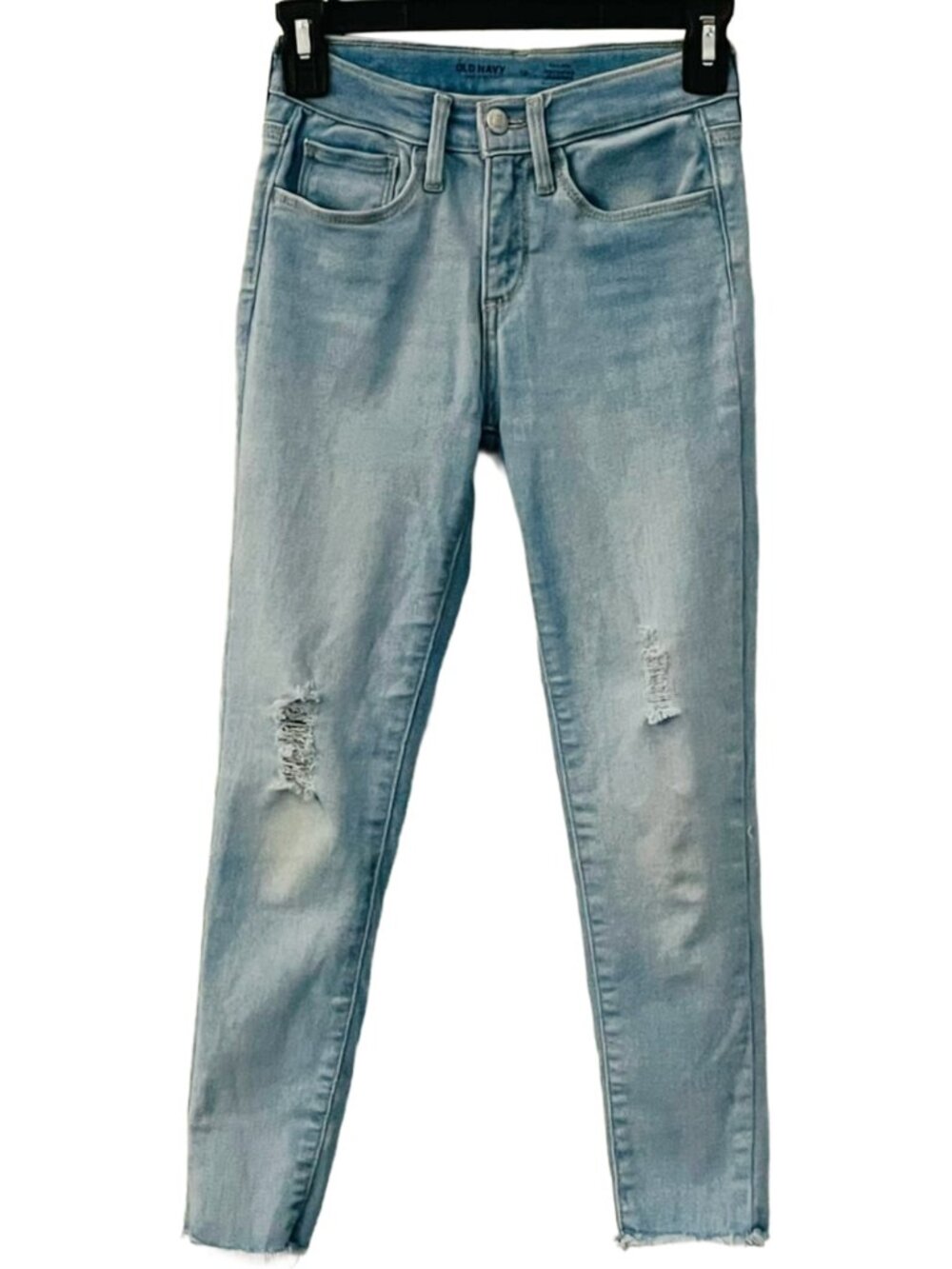 Girls Size 10 Jeans Bundle 3 Pair Old Navy Flare Rockstar Jeggings Light Wash - Picture 6 of 15